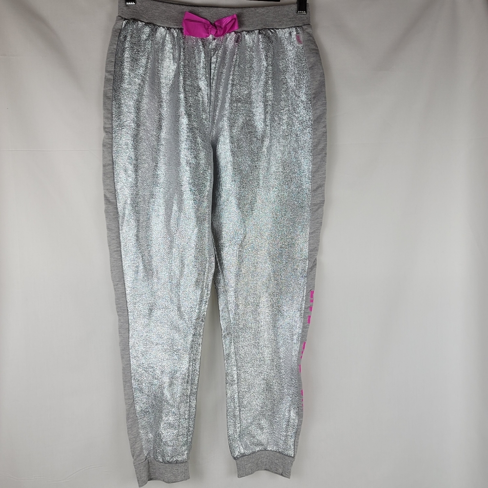 Nickelodeon Jojo Siwa Girls Silver Pink Jogger Sweat Pants Size 14/16